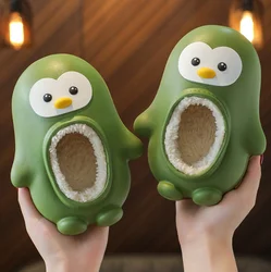 2022 new household cotton slippers women wear Baotou parent-child household cotton slippers waterproof cartoon penguin cotton sl