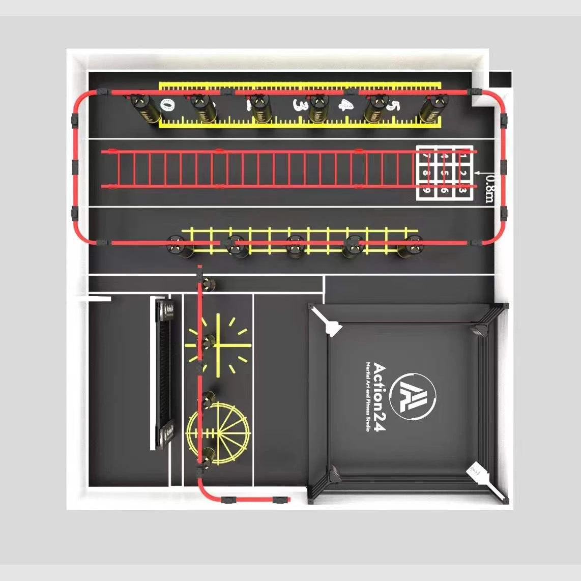 Boxing Club Hanging Movable Combination Sandbag Rack Design Service Gym Club Boxing Center