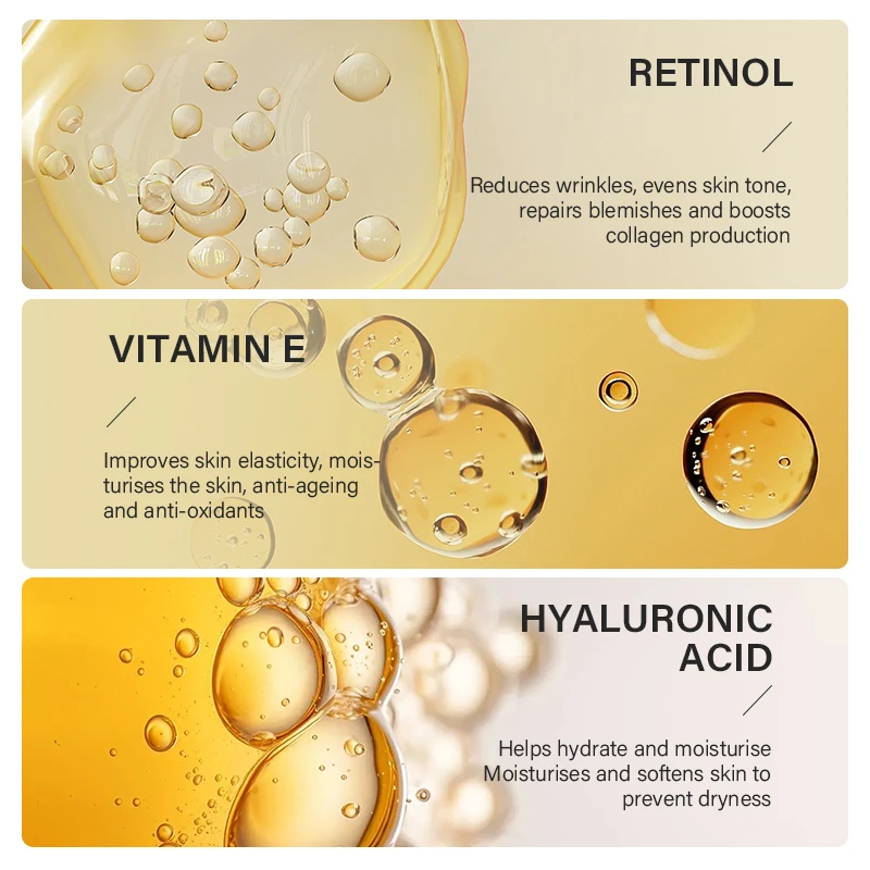 Facial Serum with Retinol Vitamin E Hyaluronic Acid Gold Anti Aging Smoothing Skin Hydrating 100ml MOOYAM 24K Gold Face Serum