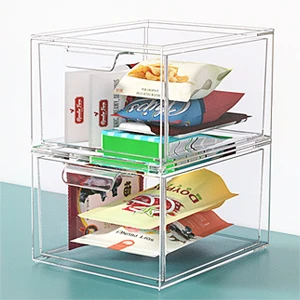 Stackable Makeup Organizer and Storage Acrylic Organizers Clear Plastic Storage Drawer for Vanity  Undersink Kitchen