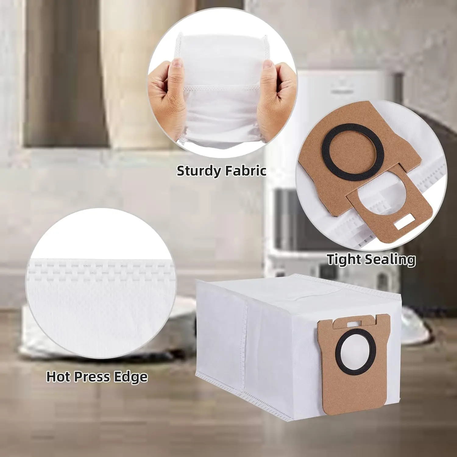 Vacuum Cleaner Non-woven Fabric Dust Bag fit for for Dreame L10s/ L10/L20/l20s , XiaomiX10+ Robot Vacuum Cleaner Spare Parts