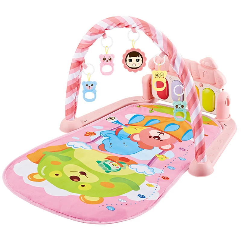 Crawling Soft Baby Activity Gym Music Piano Mat Foldable Carpet Pedal Kick Piano Keyboard Fitness Frame Play Mat Toys