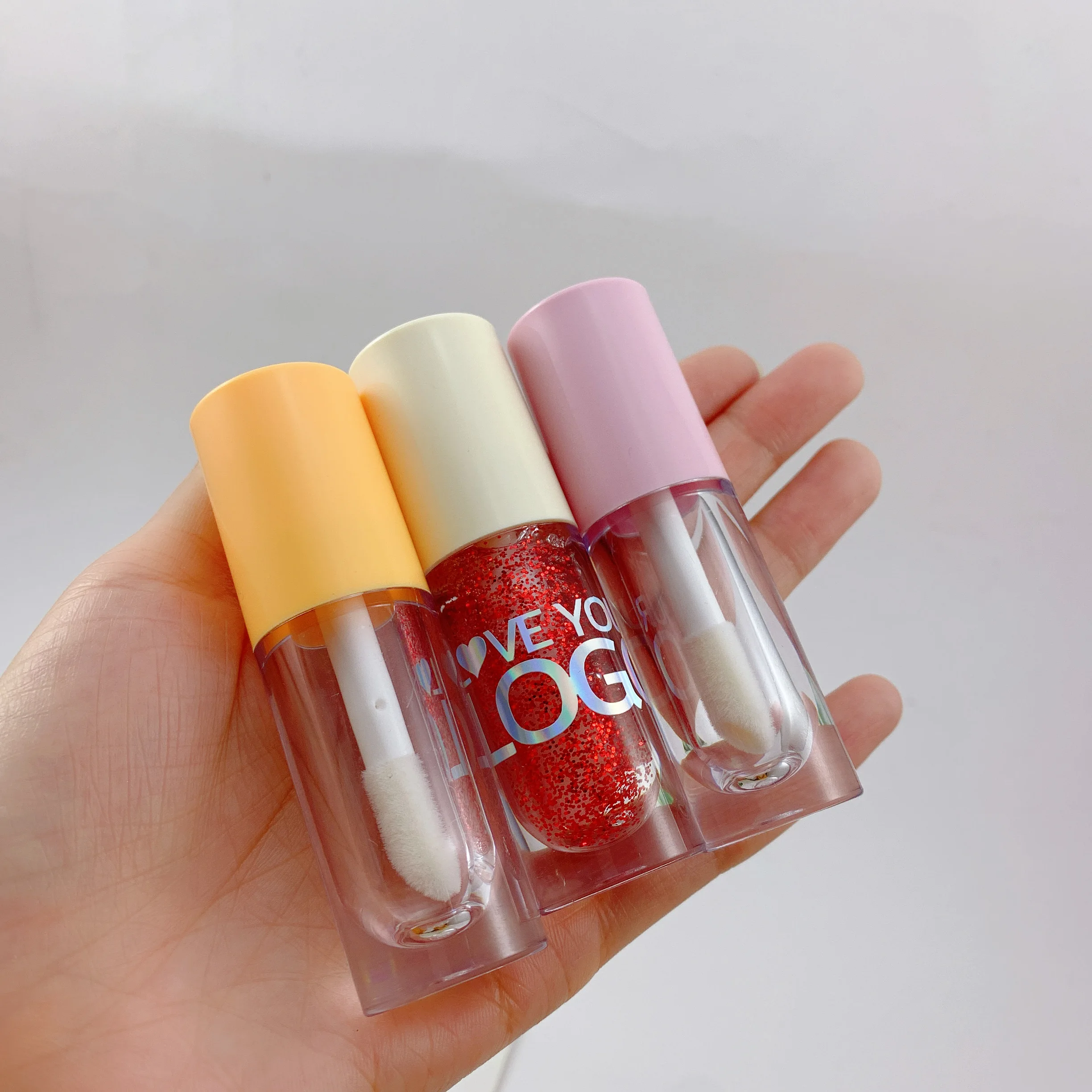 Clear Lip gloss tube Transparent Acrylic Cosmetic Empty Tube Custom Logo empty lip gloss tubes