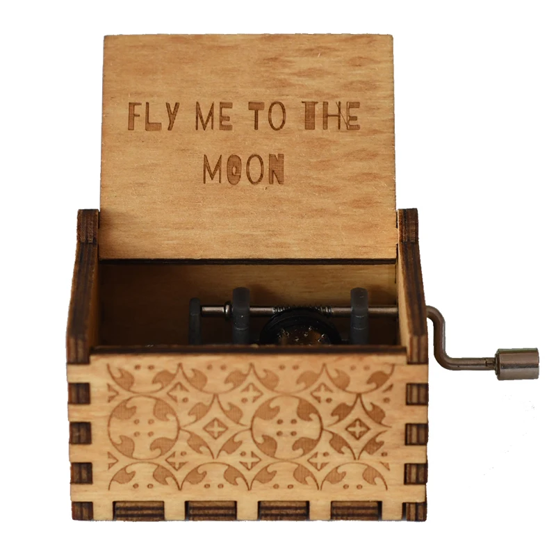 Taizhiyi Fly Me to The Moon Brown 3D Мини Музыкальная шкатулка с ручкой Тема фильма