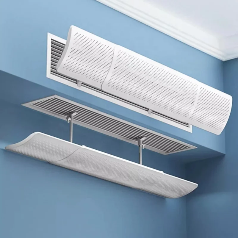 Retractable AC Vent Deflector 49cm-86cm Adjustable Sizes Air Conditioner Deflector for Central Air Conditioning