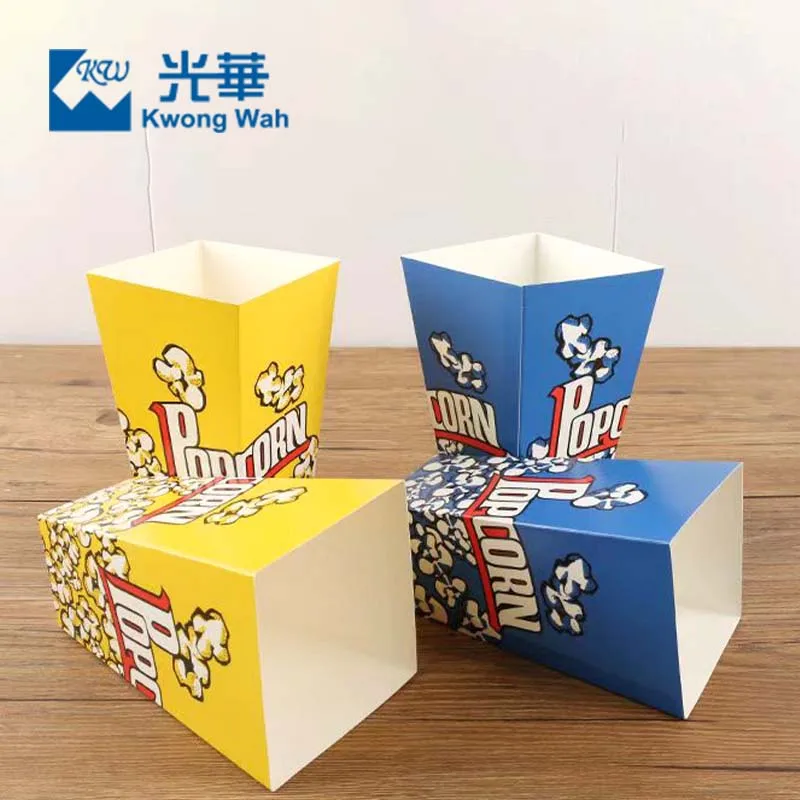Wholesale Custom Personalized Paper Popcorn Boxes Snack Packaging Pop Corn Boxes Food Container Art Box Disposable Offset Accept
