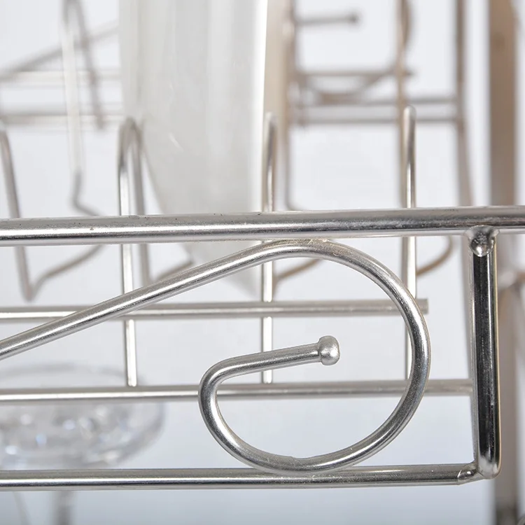 September Purchasing Festival Large capacity kitchen plate dish drying rack / metal stainless steel 3 tier dish drainer rack