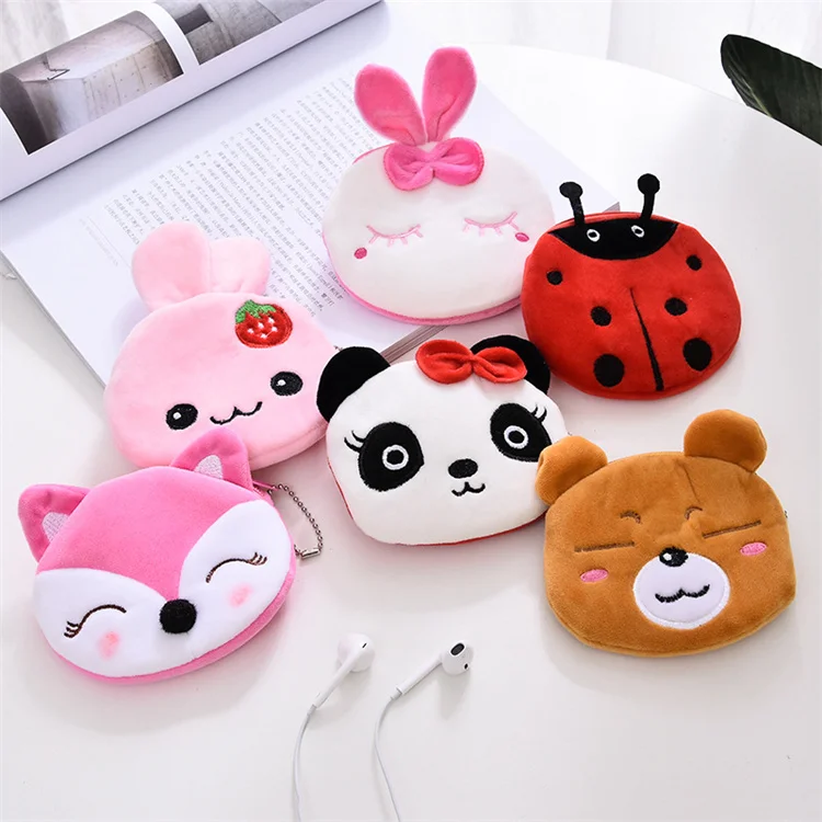 Korean Plush Cute Coin Purse Female Cartoon Key Change Bag Small Coin Purse