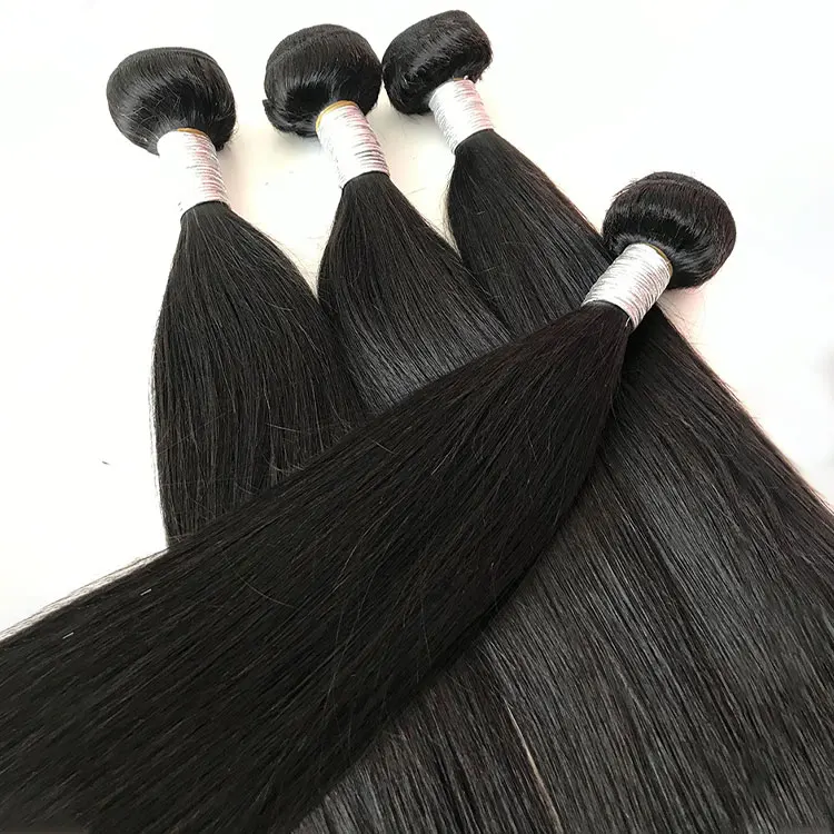 Wholesale Raw Virgin Indian human hair double drawn cuticle aligned Vietnamese black natural straight human hair bundles custom