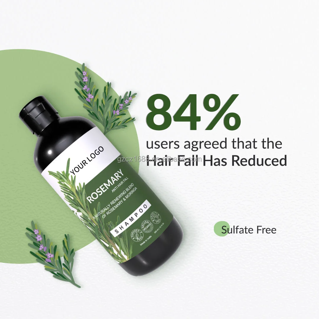 Organic Rosemary Mint Hair Wash Shampoo Volumizing Moisturizing Deep Cleansing Anti-Dandruff Rosemary Shampoo