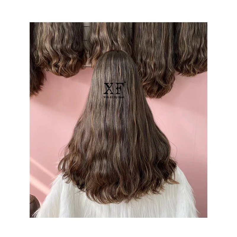 XF Wavy Hair Highlight 100% Brazilian Hair Lace Top jewish wigs with Swiss Lace