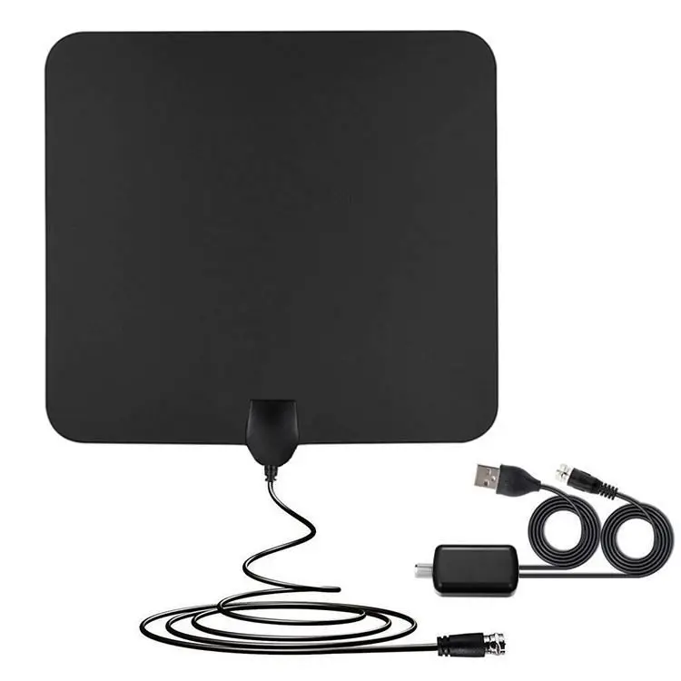 4K 25DB High Gain HD TV DTV Box Digital TV Antenna EU Plug Booster Active Indoor Aerial  Flat Design antenna