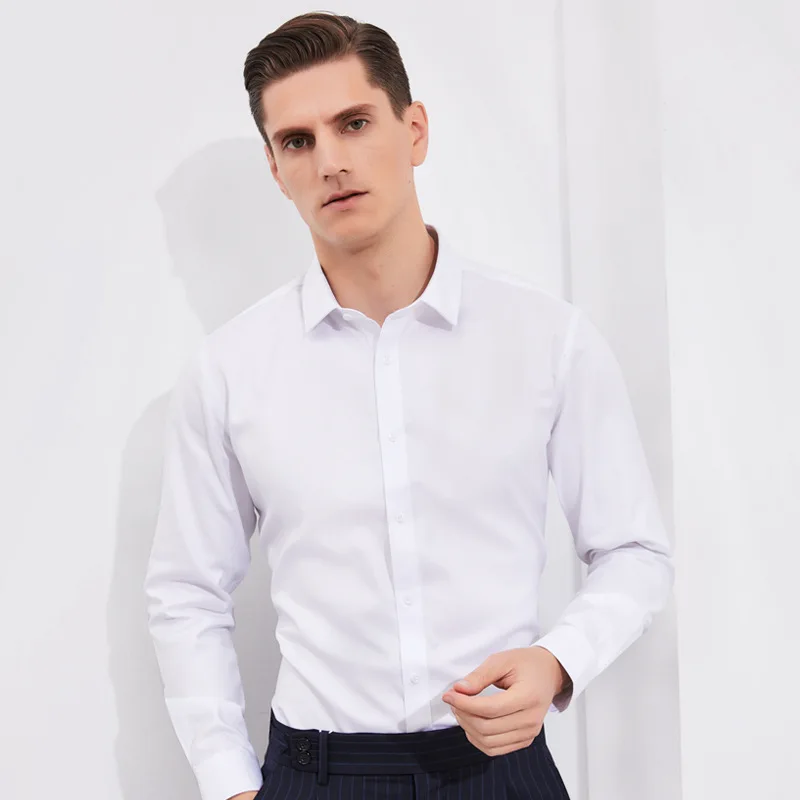 Оптовая продажа, 100% хлопок, без минимального заказа, быстрая доставка, женские весенние и мужские официальные рубашки-смокинги