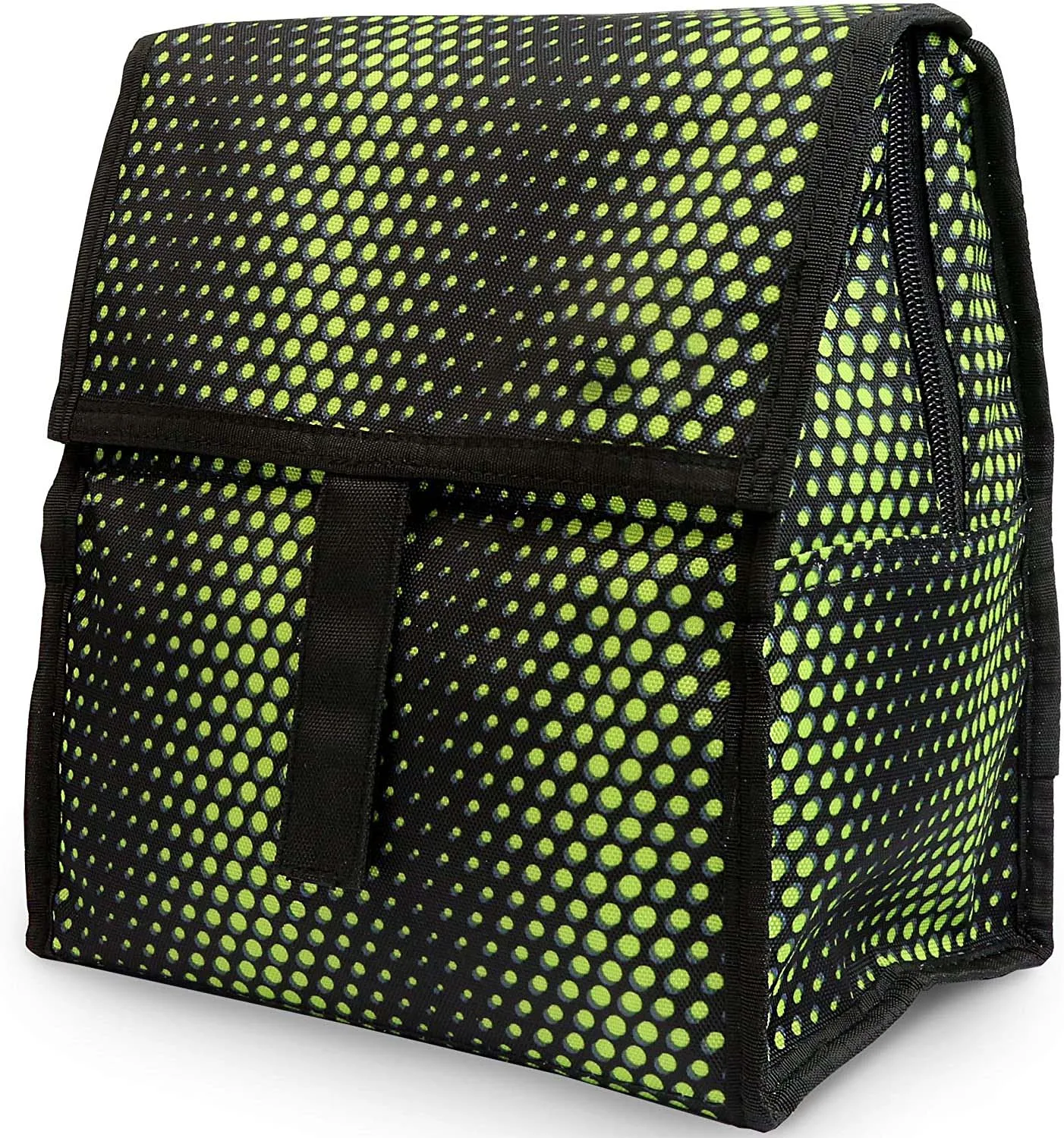 
Freezable Lunch Bag With Zip Closure Green Spotted Venom Large Capacity Rectangular For Keep Warm Lunch Bag 