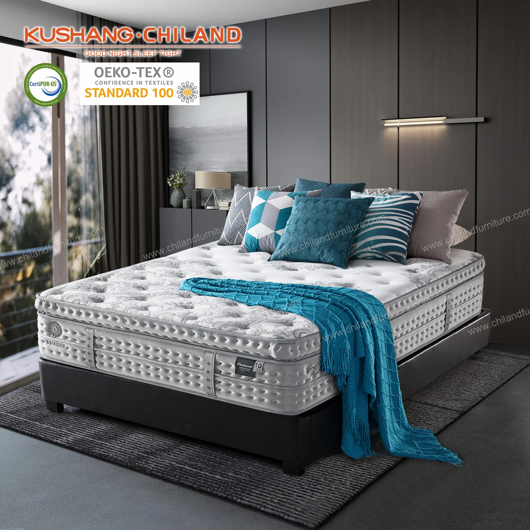 15 inch Hot Modern Hotel Bed Mattress King Size Double Bed Mattress Price queen manufacture Spring Mattress