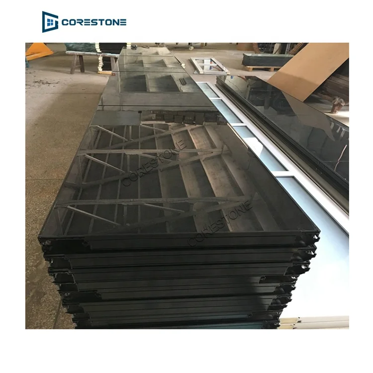 Garage door manufacture produce high quality frameless aluminum mirror reflective glass garage door