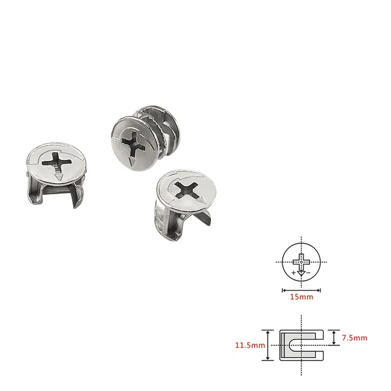 Mini fix Excentric Cam Furniture Hardware Connecting Fitting 16Mm Furniture Plastic Shelf Support Cabinet Connector