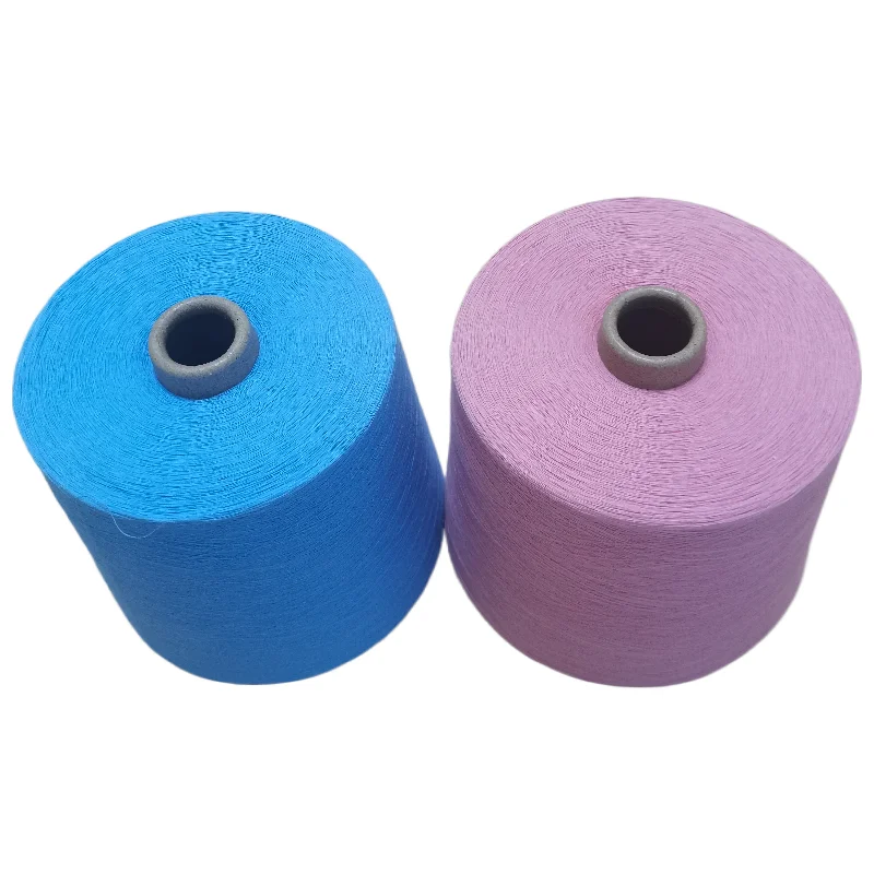 Good Quality Recycled Cotton Yarn 40S Sky Blue Recycled Cotton Technics Style Pattern Knitting Yarn Knitting