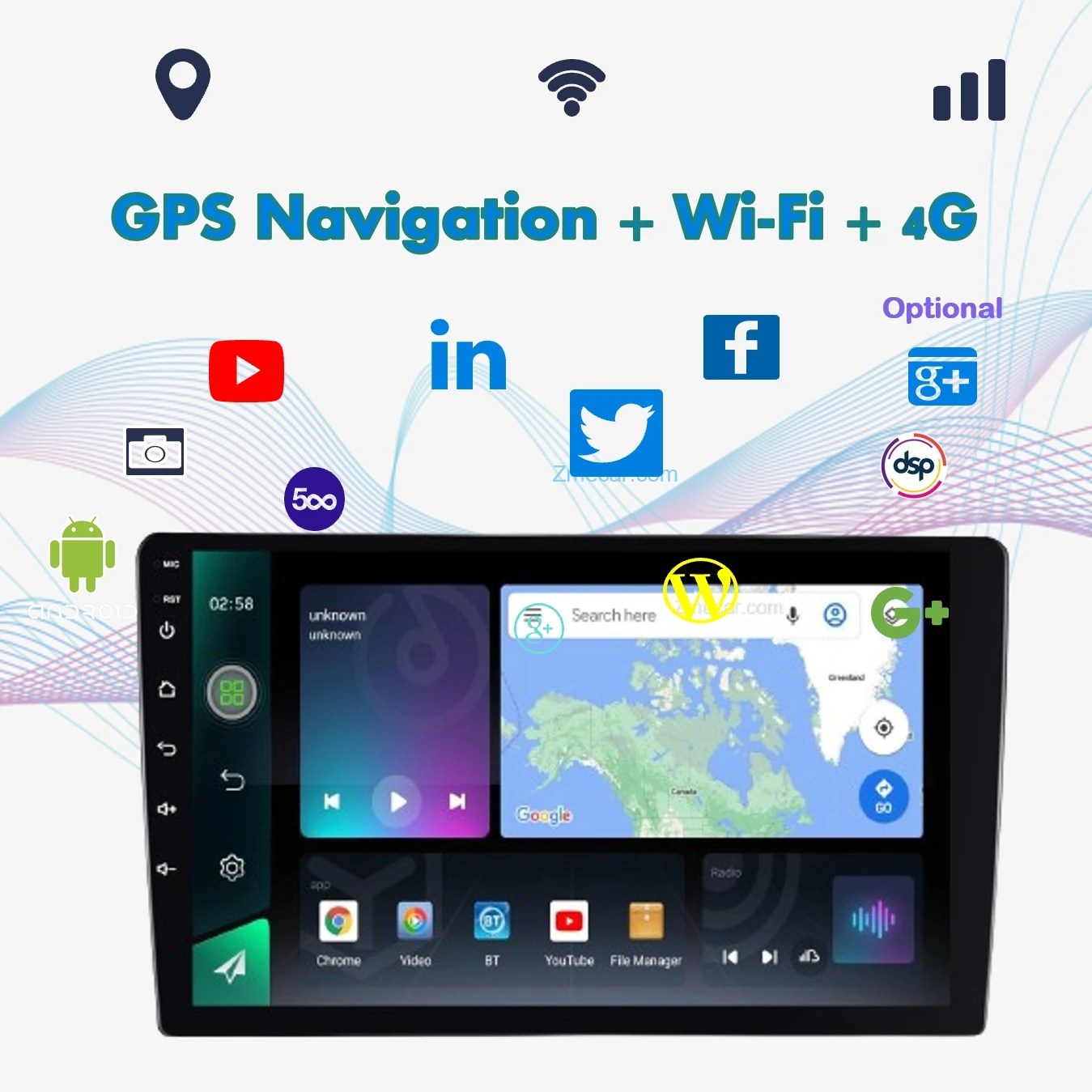 Universal single din car stereo touch screen 9/10 Inch Carplay Android Auto car Radio player car broadcast