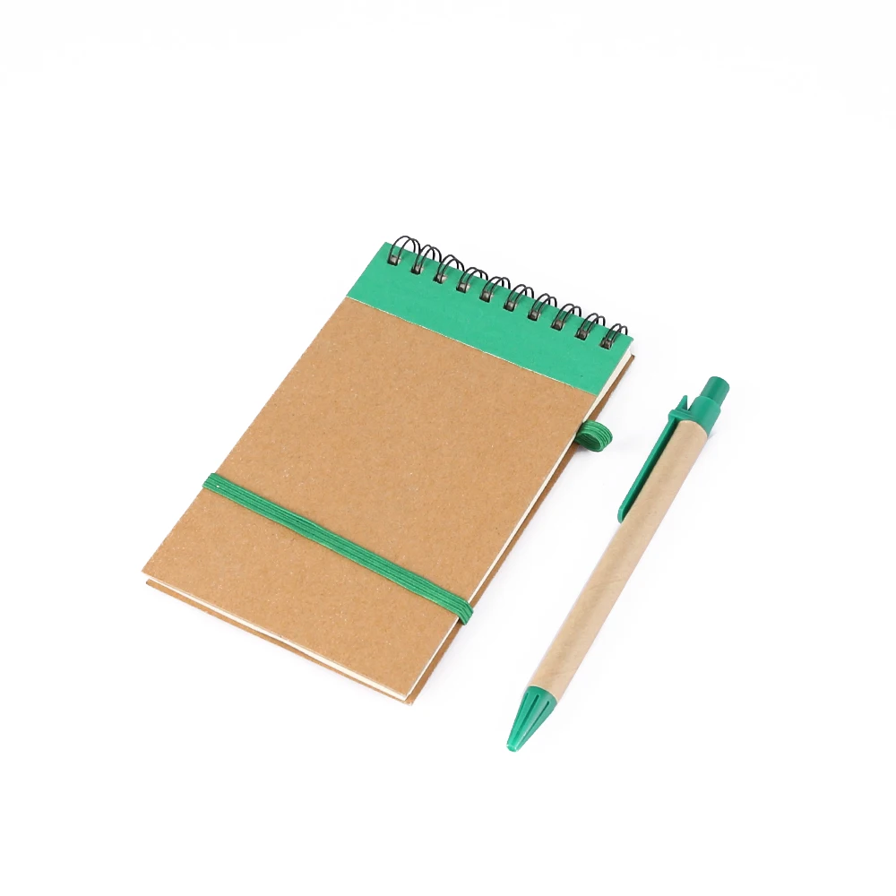 Customized Logo Spiral Recycled Notebooks Mini Notebook with Pen