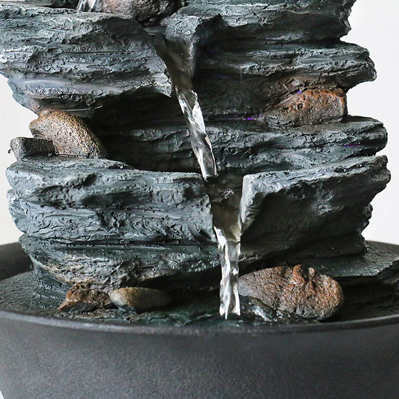 Wholesale Table Top  Flow Water Fountain Polyresin Waterfall Fountain With Light For Indoor Home And Office Decor