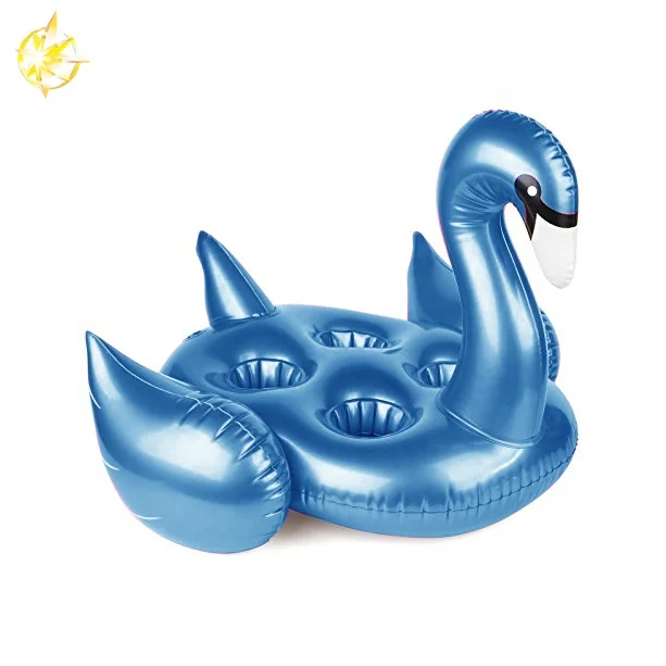 New Fashion Blue Inflatable  Goose Drink Cup Holder Pool Float For Summer Beach Water Party Play Toys