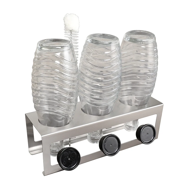 Soda Stream Flaschenhalter aus Edelstahl Crystal Glasflaschen Abtropfhalter Flaschenhalter Abtropfen