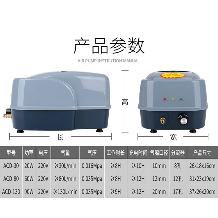 RESUN ACD Series fish tank ACD 30 80 130 AC/DC oxygen pump