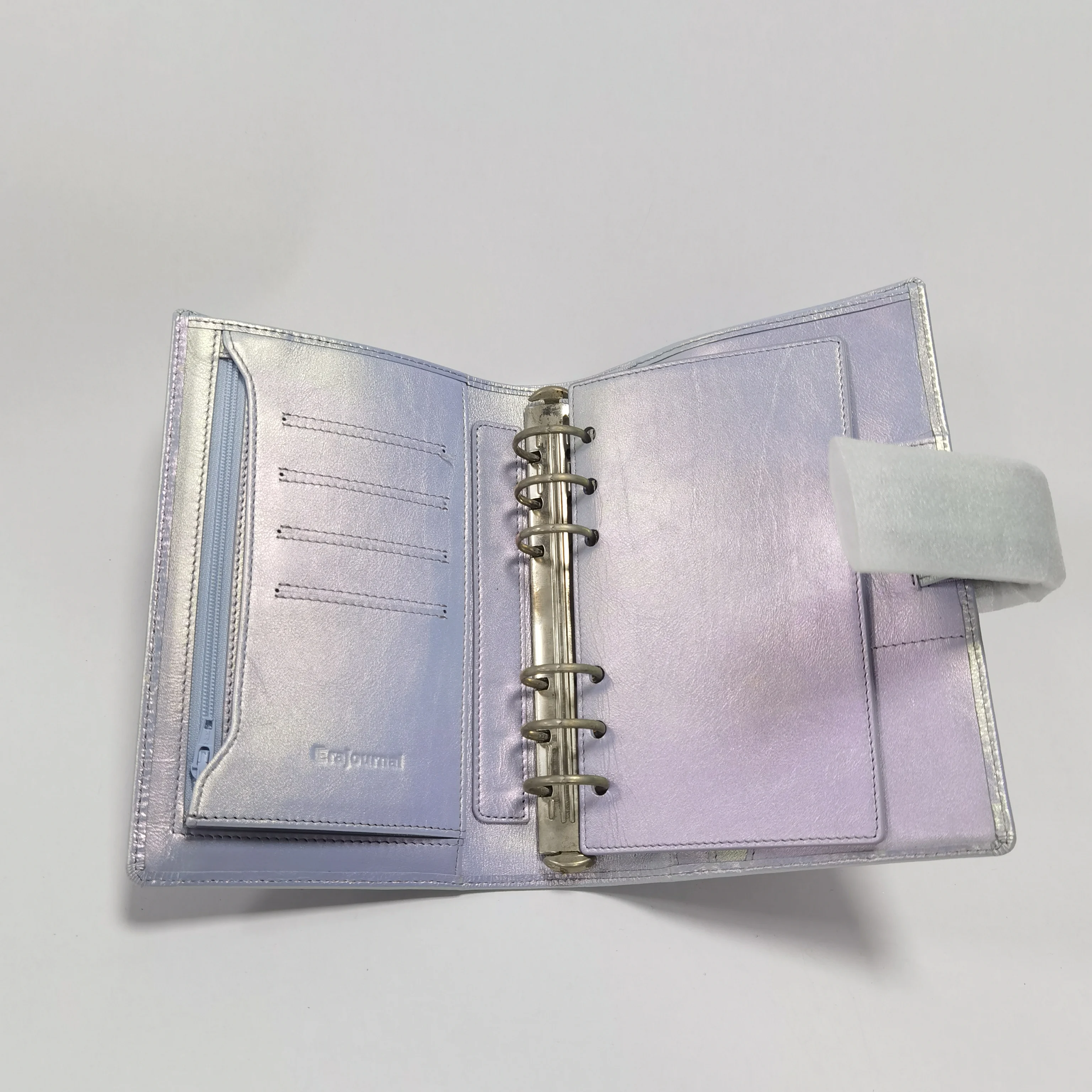 NEW real leather ring binders a6 budget money saving challenge with removable flap