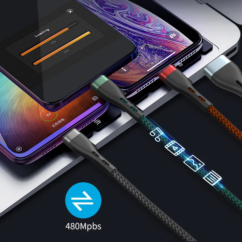 New 3A multi 3 in 1 retractable strong nylon braided type c lightning cable android fast charging data transfer cable for phone