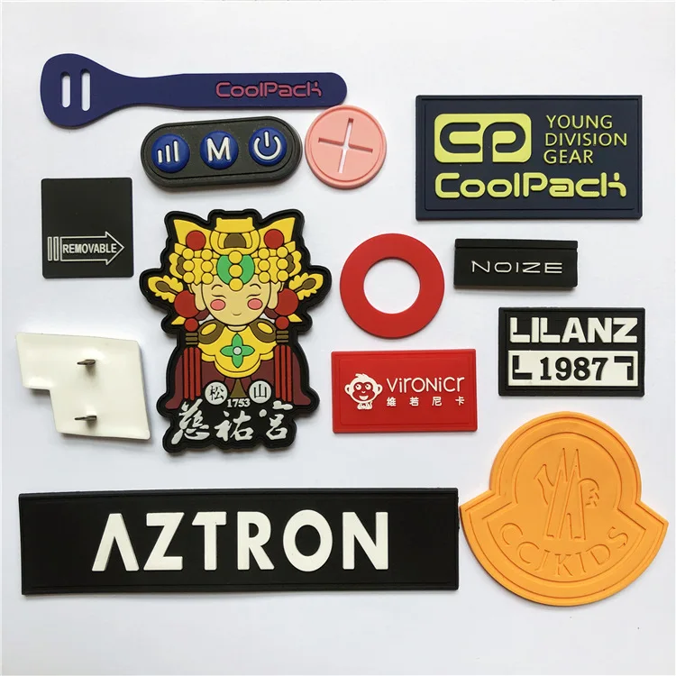 Custom Shape OEM Embossed 3D Soft Rubber PVC Label Plastic Silicone Morale Patches Logo