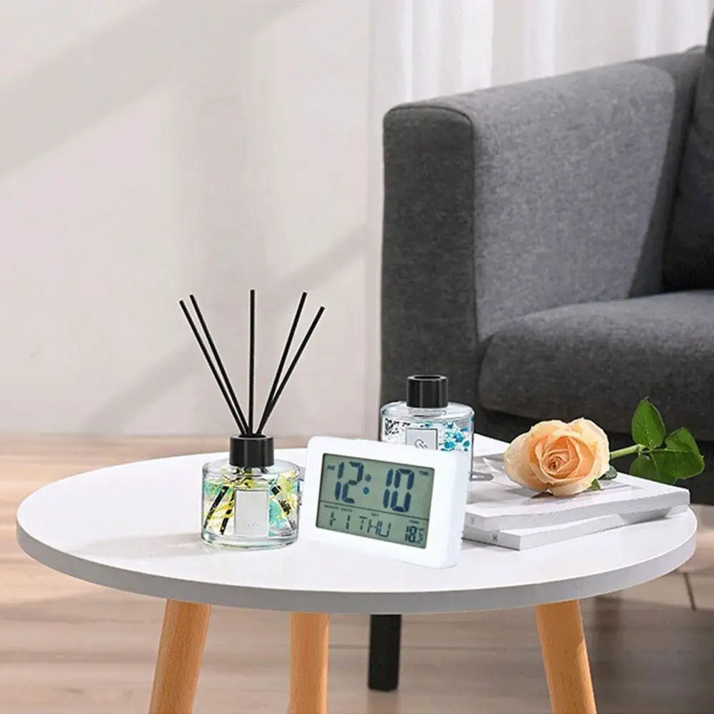 Desktop watch,clock electronic alarm digital large LCD display screen desktop watch clock data time calendar temperature, clock