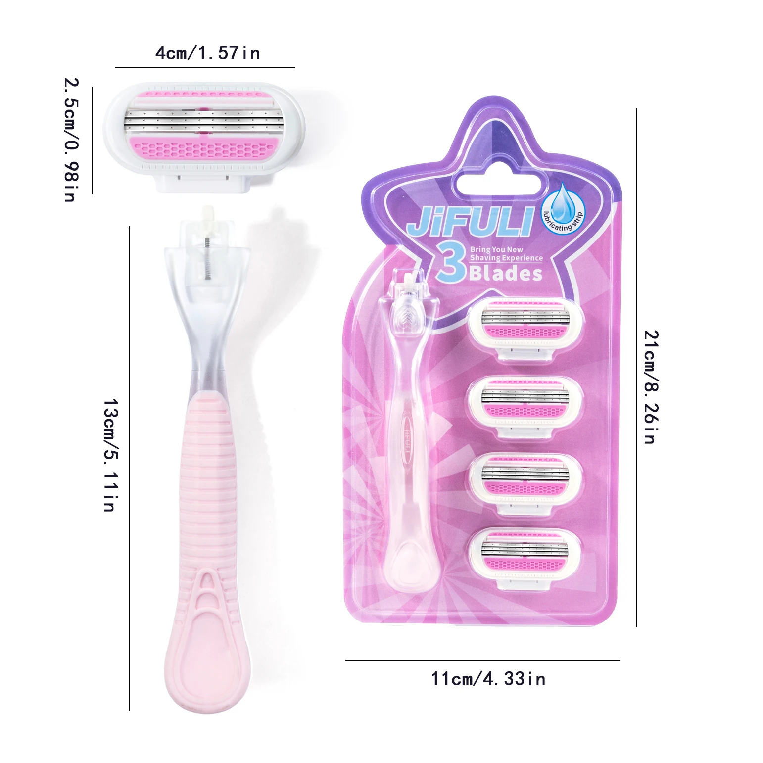 1 Handle 4 Cartridges Replaceable Women Razor High Quality Factory Wholesale Three Layers Hair Remove Razor For Female