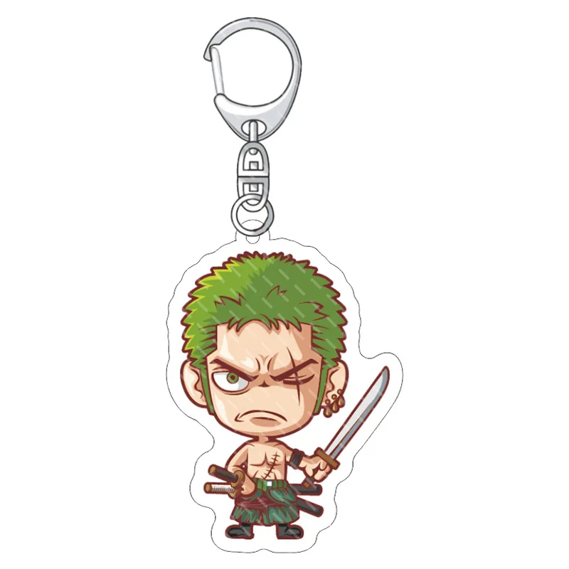 Custom Japanese Anime One Piece Peripheral Acrylic Keychain Pendant Luffy Chopper Zoro Ace Sanji Saab Accessories