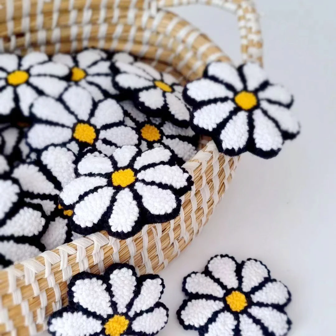 Wholesale Floral Iron On Punch Needle Patching Handmade Patches for Bag