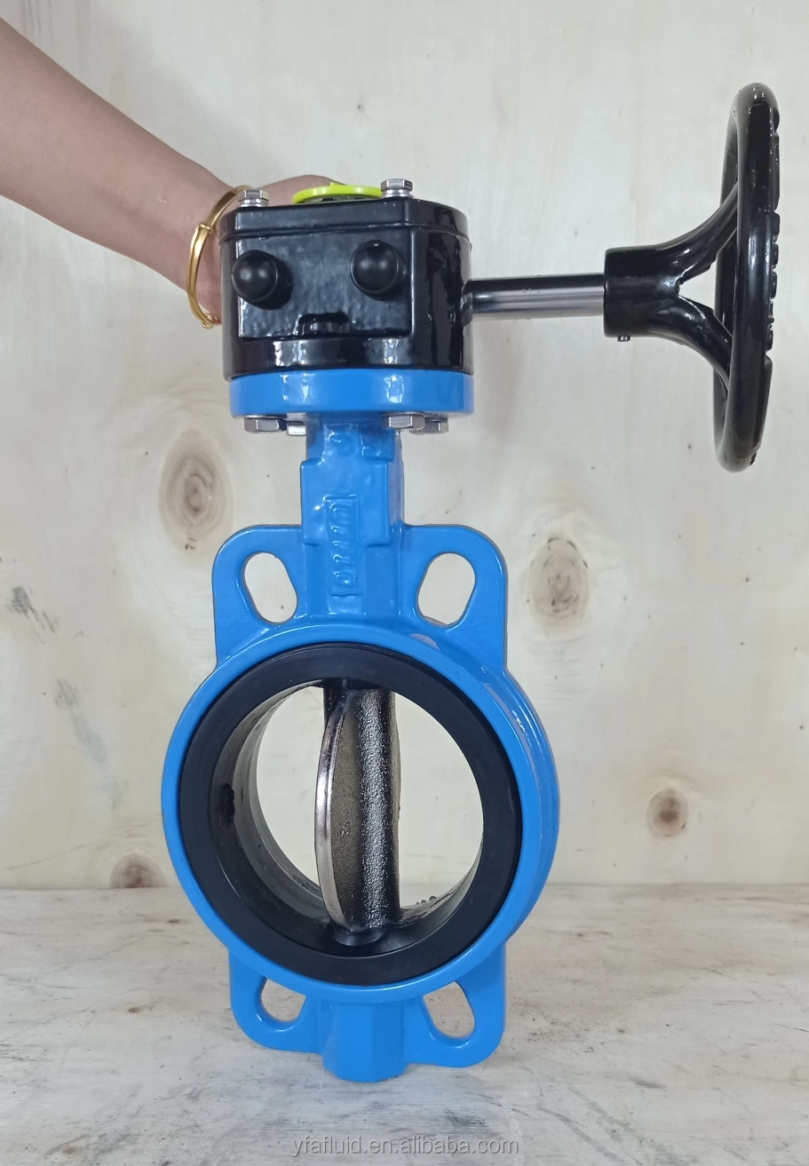 YFA Centerline Turbine Flange Butterfly Valve Carbon Steel DI Wafer Type Soft Sealing Center Lined Butterfly Valve
