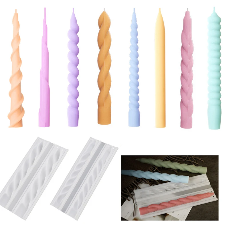 Candle Mould Manufacture DIY 3D Pillar Taper Wave Spiral Rectangle Bubble Ball Silicone Candle Molds for Candles Making