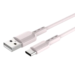 Pink 1 meter data cable  USB to Lighting 2.4 A Liquid silicone for Mobile Phone