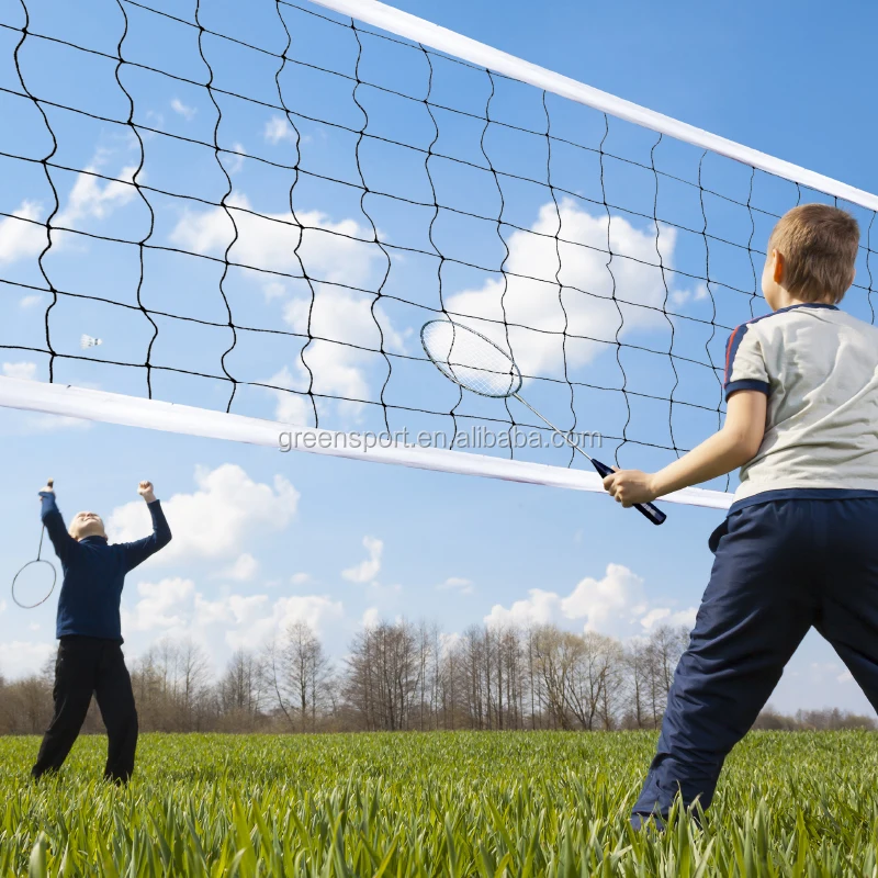 Portable METAL badminton set includes badminton racket wholesale badminton nets with poles