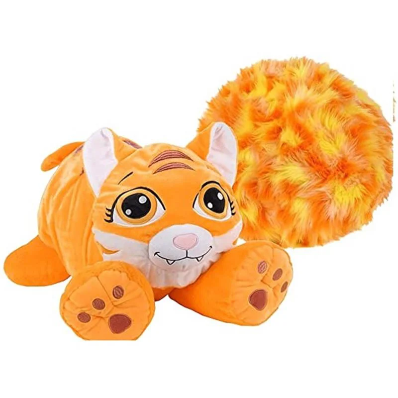 Hot Selling Creative Popular lovely Yellow Fluffies Lovely Tiger Soft Fluff Ball Plush 2 in 1 Stuffed Animal Toy