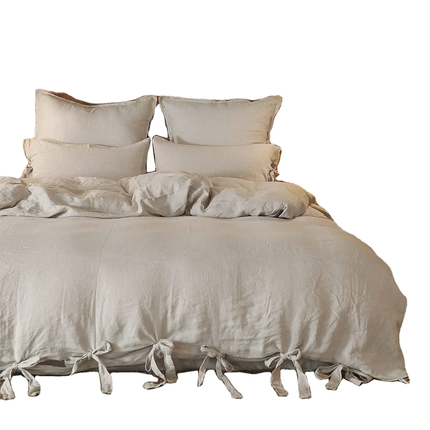 Комплект пододеяльника из 100% льна 3 предмета белья и дышащее постельное