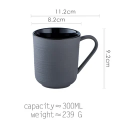 Elegant Unique Japanese-Simple Style Round Solid Color Stoneware Coffee Cups With Handle  Ceramic Mugs Wholesale