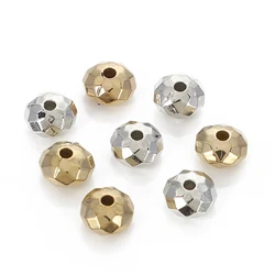 100pcs/bag KC Rhodium Bulk Wheel Round CCB Plastic Beads Loose Spacer Bead For DIY Jewelry Making Bracelet Necklace