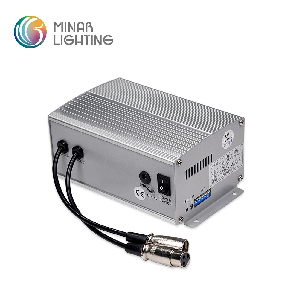 Двухпортовый 24 Вт RGBW светодиодный волоконно-оптический световой двигатель с управлением DMX 512 и мерцающим колесом