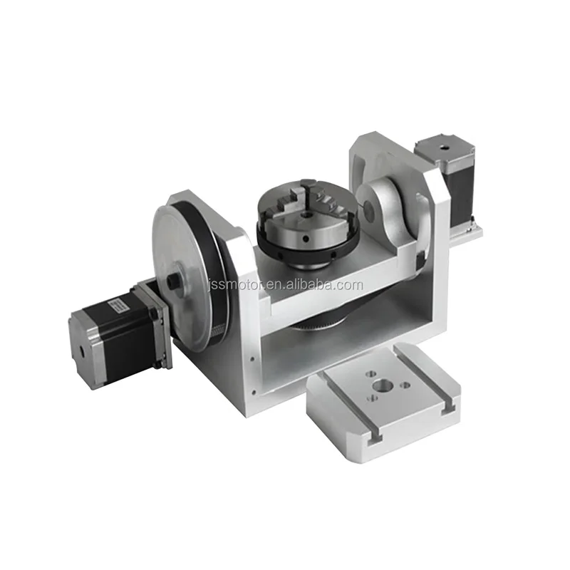 Mini CNC 4th aixs for cnc router the 5th axis A aixs Rotary Axis with Chuck with Table
