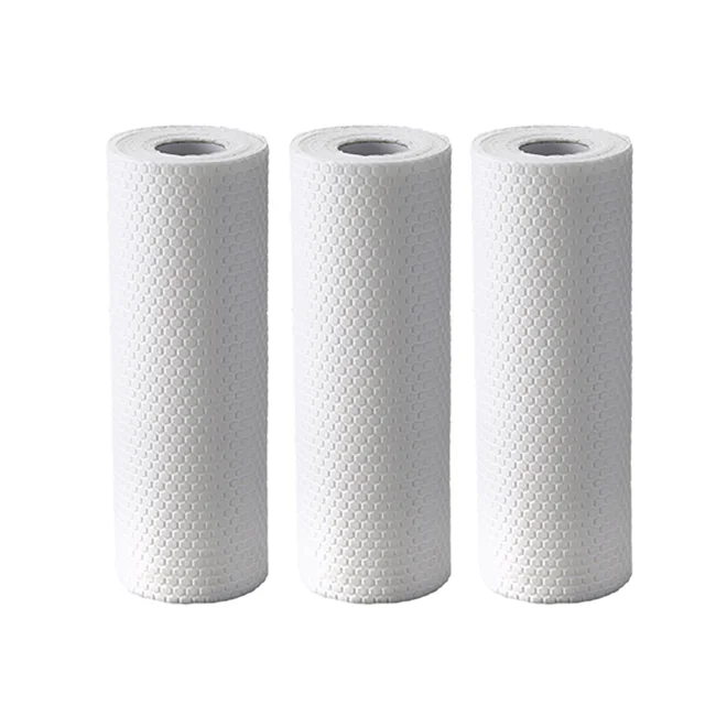 Heavy Duty Absorbent White Emboss Woodpulp Nonwoven Cleaning Wipes Woodpulp Rags