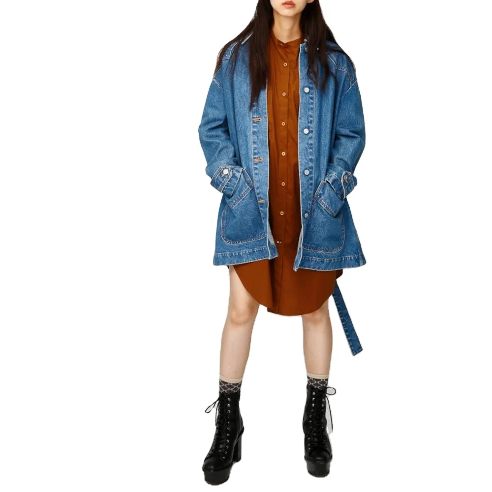 Guangzhou Factory Wholesale Best selling custom fashion korean style casual denim jacket for women.