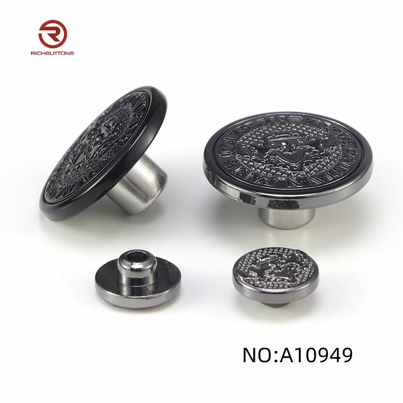 Clothes Accessories Adjustable Epoxy Colored Custom 17mm Metal Tack Jeans Button For Jeans