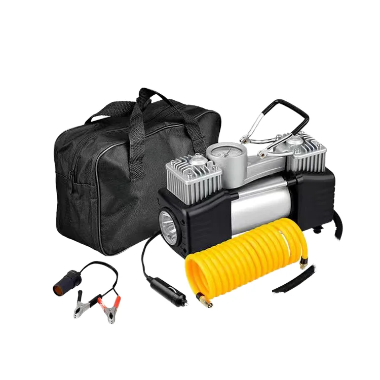 Portable Off-Road Car Air Pump Double Cylinder High Pressure High Power Tool ABS Plastic Handle Various Material Packaged Bag