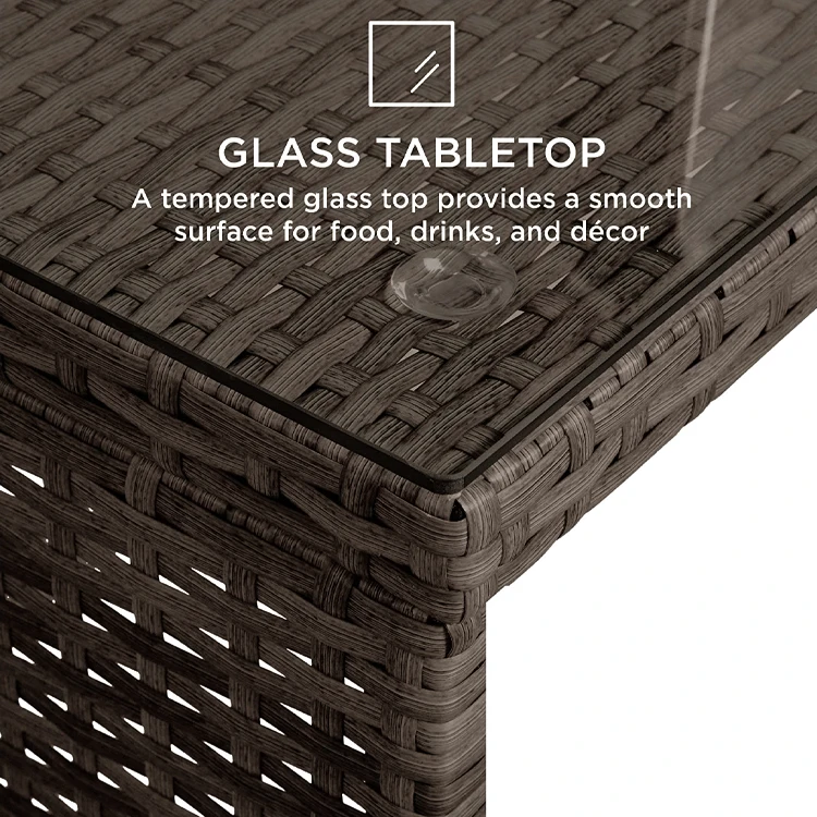 YASN 4 Piece Rattan Outdoor Furniture Rattan Furniture Sofa Set With Cushions